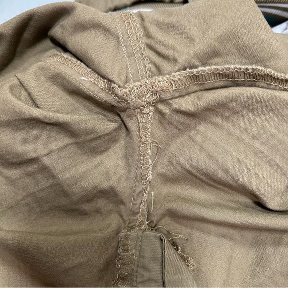 A’T’S bonwe Women 38 Brown Khaki Stretch Waist Drawstring Hiking Outdoor Capris - Picture 11 of 16